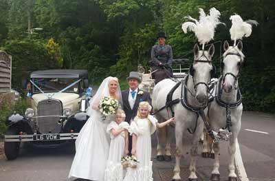 wedding White Landau Open Horse Drawn Carriage 