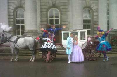Wedding White Landau Close Horse Drawn Carriage 